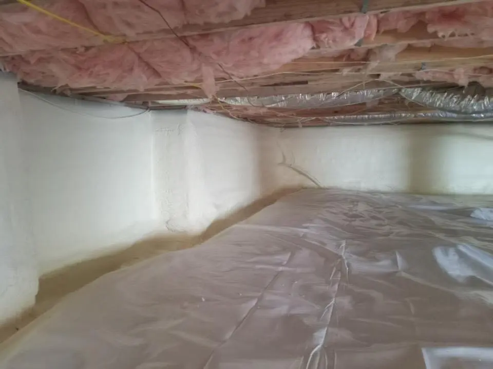 Crawl space encapsulation with closed-cell spray foam for Roof Waterproofing in Palo Alto